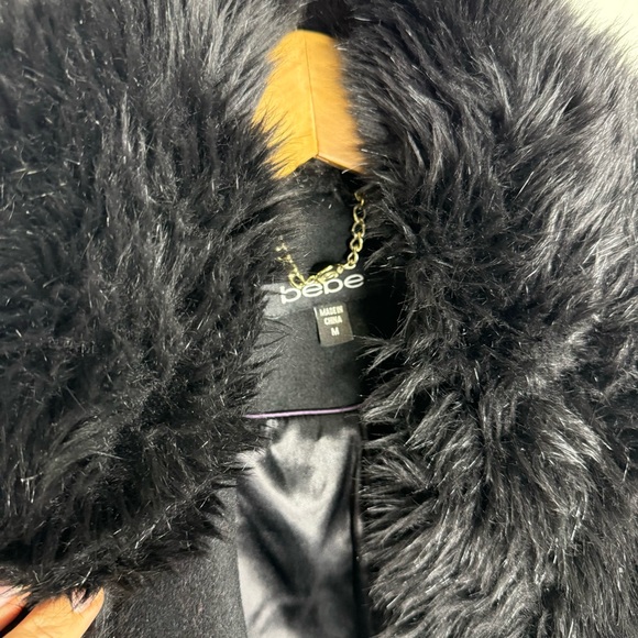 Bebe Wool Blend Black Coat Sz M - Picture 8 of 10